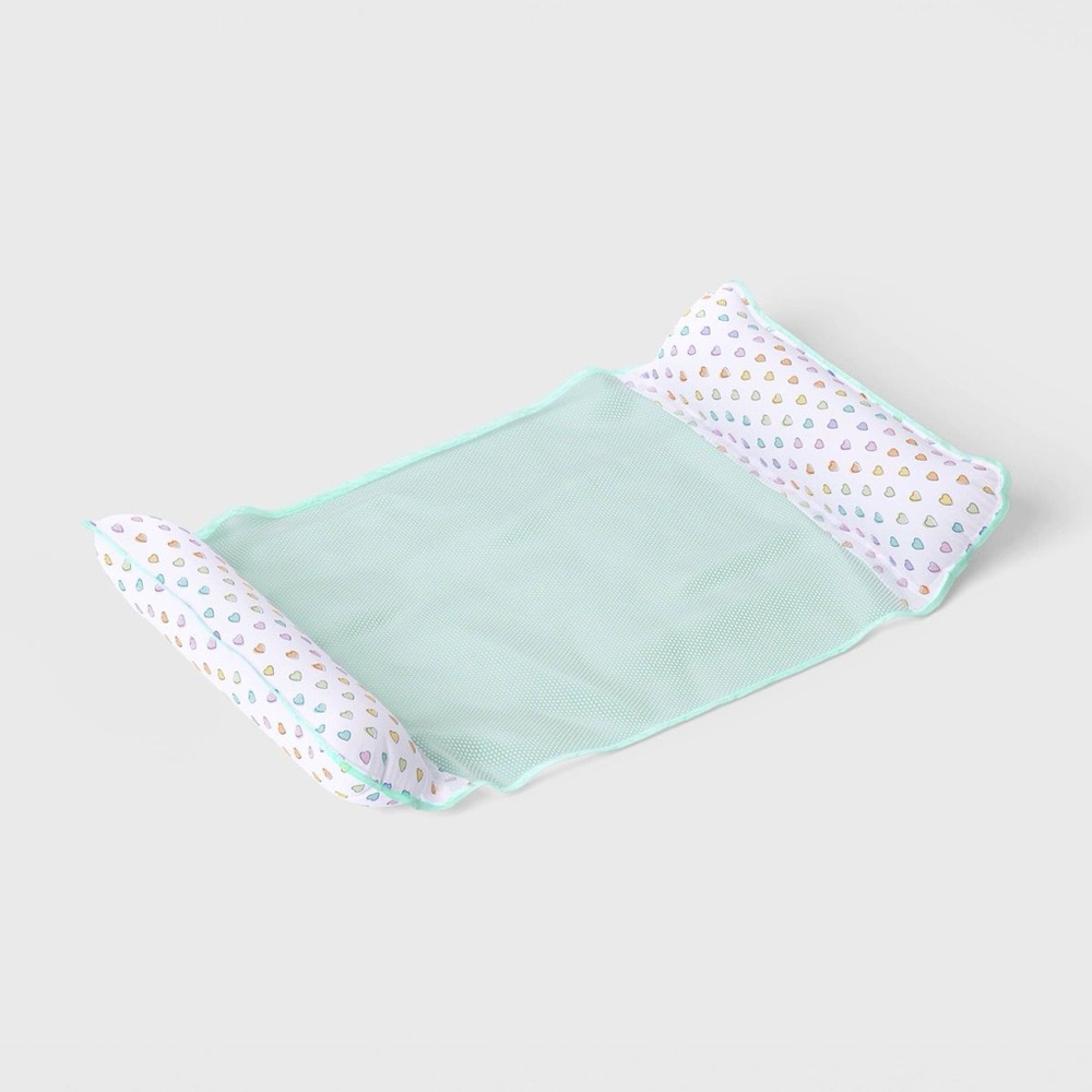 Disco Hearts Wave Pool Hammock White/Teal Roller Rabbit x Target Travel Rainbow